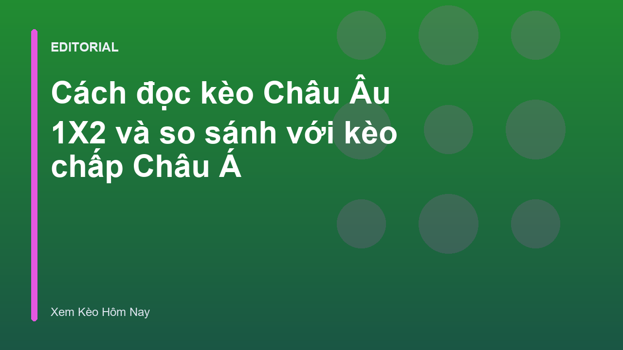 Minh họa cách đọc kèo Châu Âu 1X2 trong bóng đá
